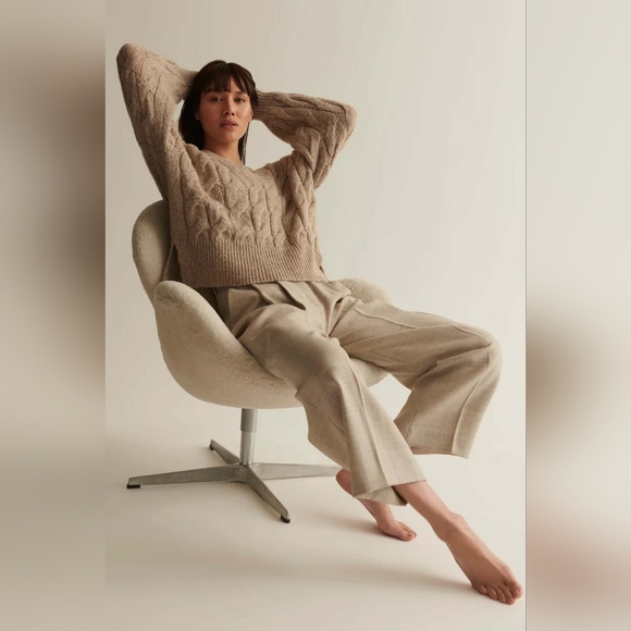 SKIN Abrielle $298 Alpaca Blend Sweater in Jute Small - Picture 2 of 8